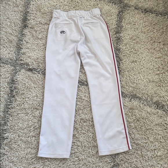 Rawlings Baseball Pants White Red Stripe - Picture 12 of 15